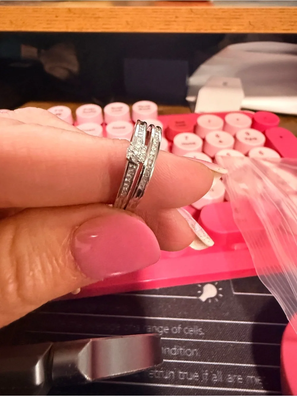 925 Sterling Silver Natural Diamond Bridal Ring Set • 0.50 CTW • Size 6 natural